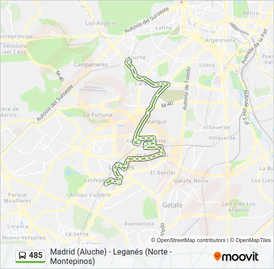 485 Bus Line Map