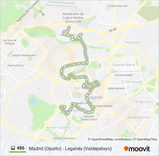 486 bus Mapa de línia