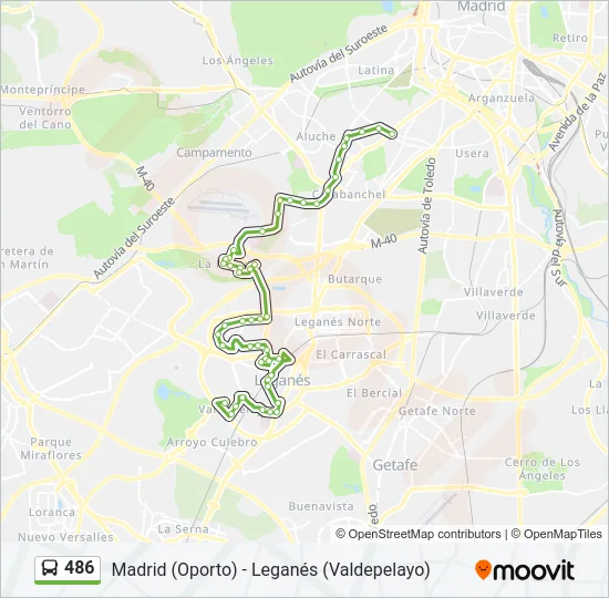 486 Bus Line Map
