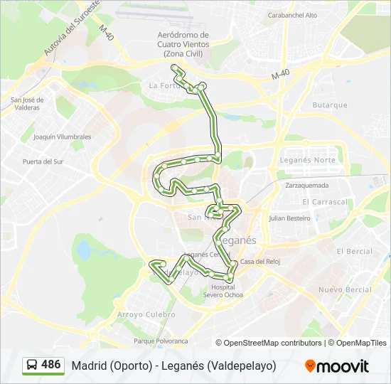 486 Bus Line Map