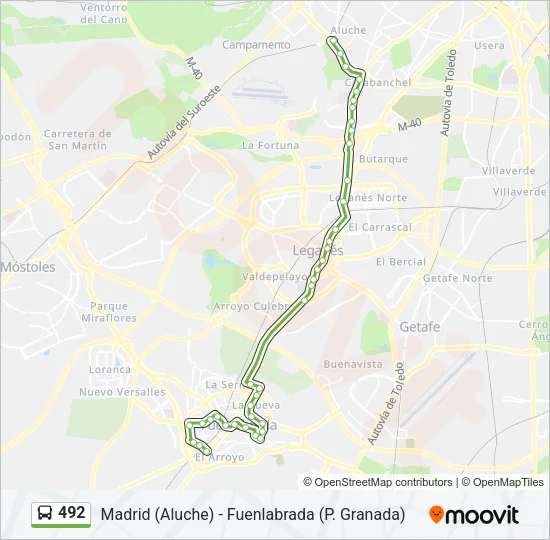492 Bus Line Map