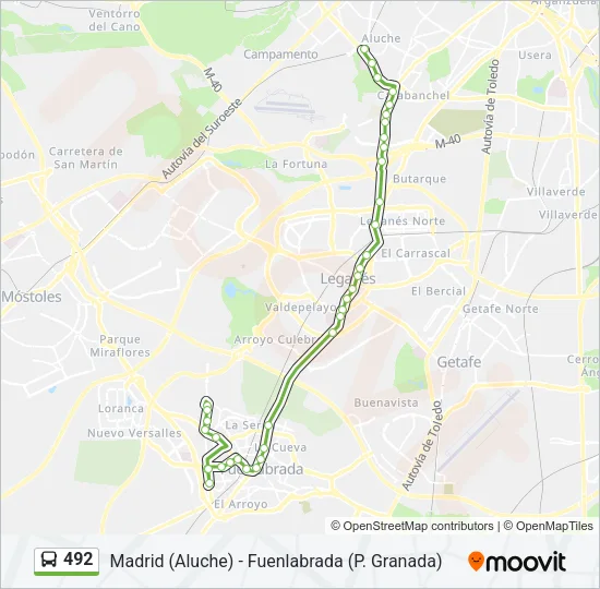 492 Bus Line Map