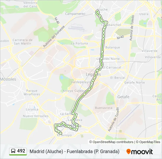 492 Bus Line Map