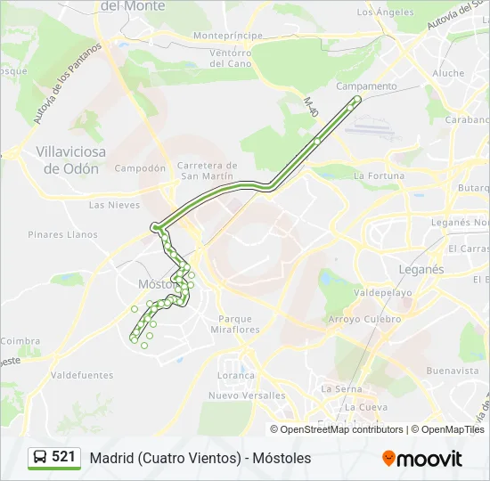 521 Bus Line Map