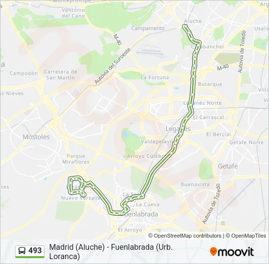 493 Bus Line Map