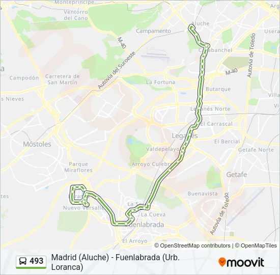 493 Bus Line Map