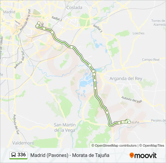 336 Bus Line Map