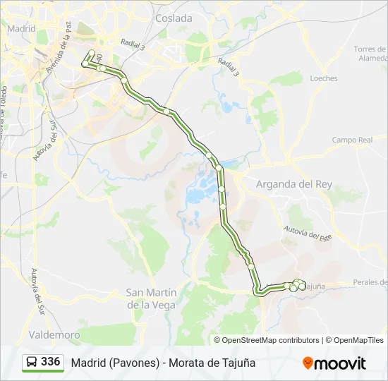 336 Bus Line Map