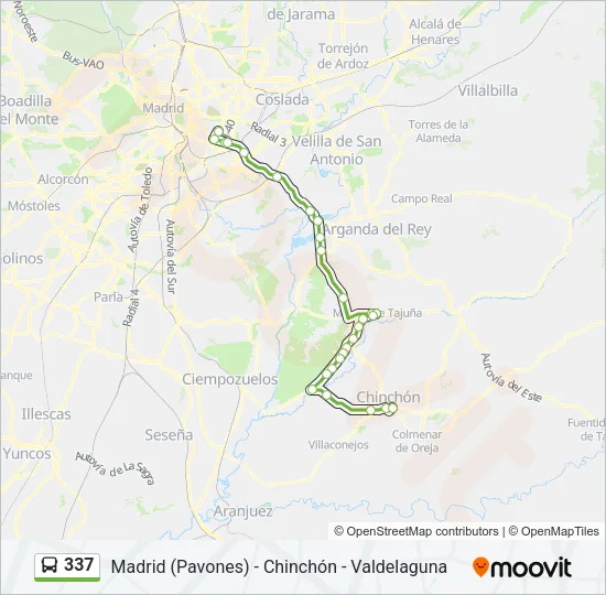 337 Bus Line Map