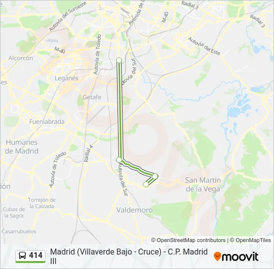 414 Bus Line Map