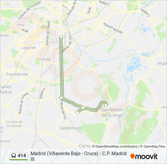 414 Bus Line Map