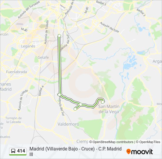 414 bus Mapa de línia