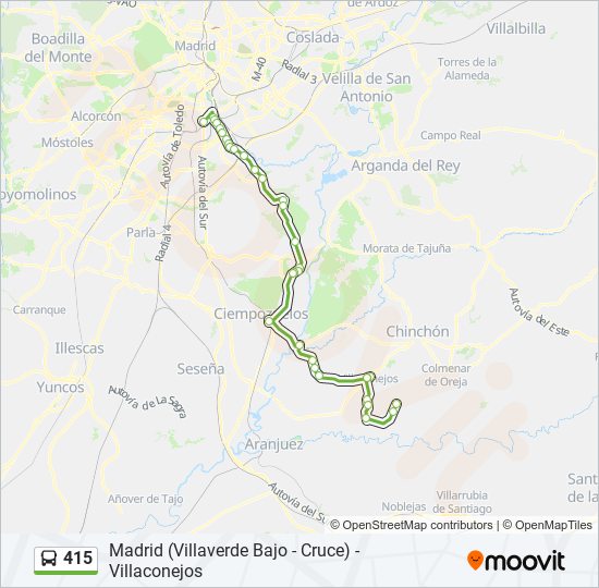 Mapa de 415 de autobús