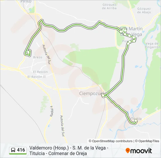 416 Bus Line Map