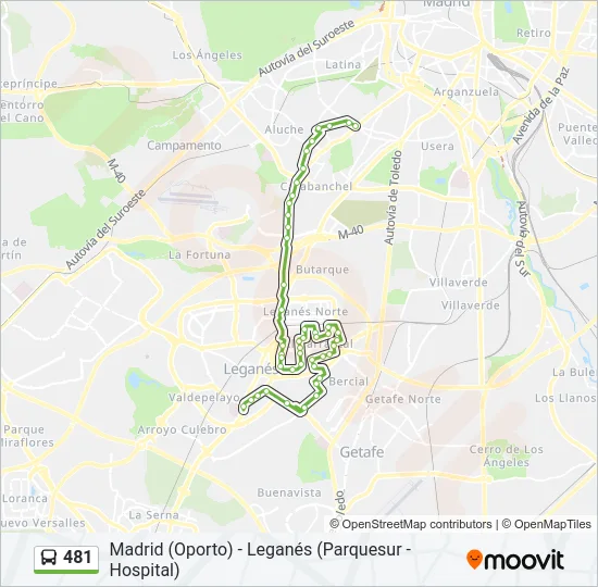 481 Bus Line Map