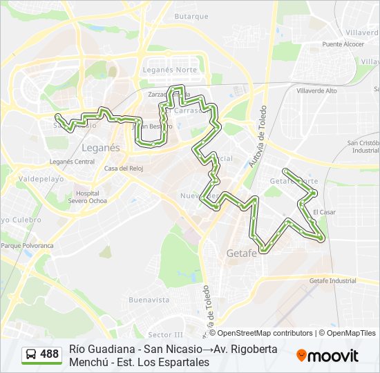 Mapa de 488 de autobús