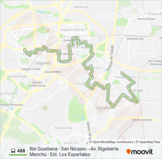 488 Bus Line Map