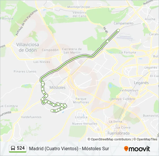 524 Bus Line Map