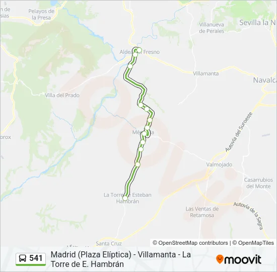541 Bus Line Map