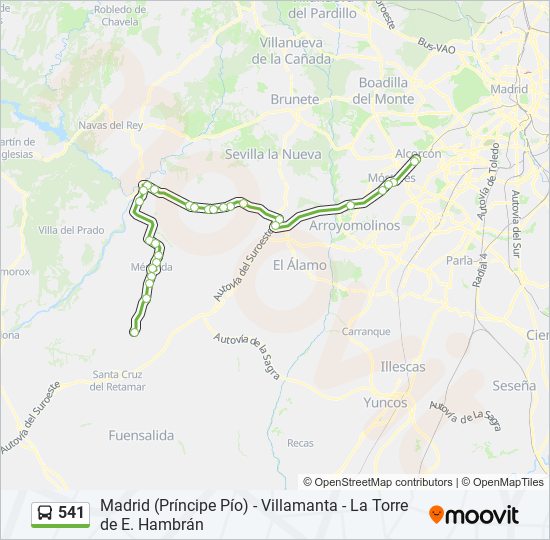 541 bus Mapa de línia