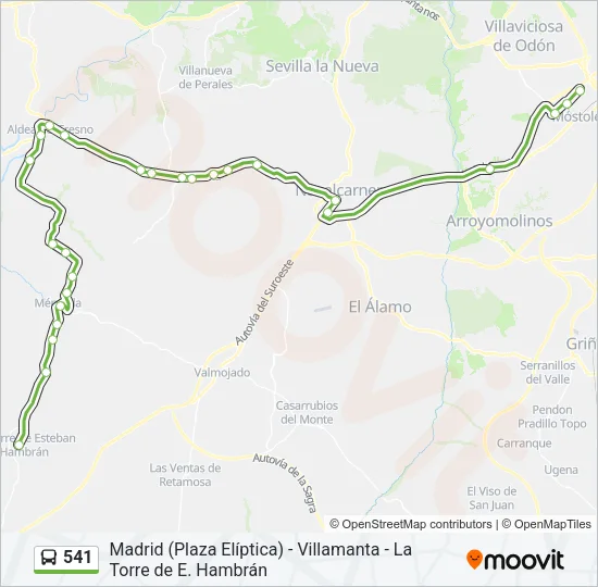541 Bus Line Map