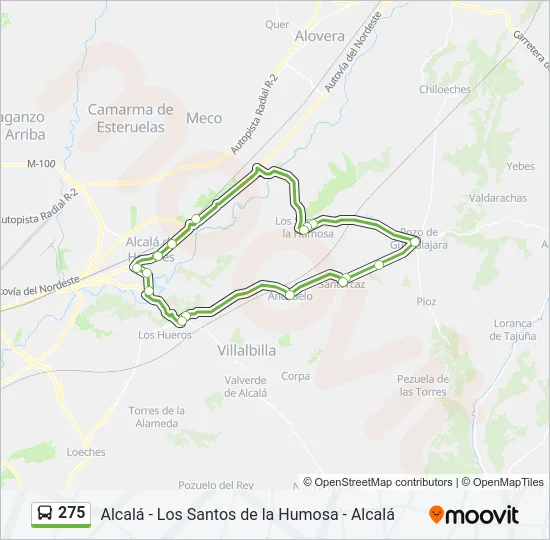 275 Bus Line Map