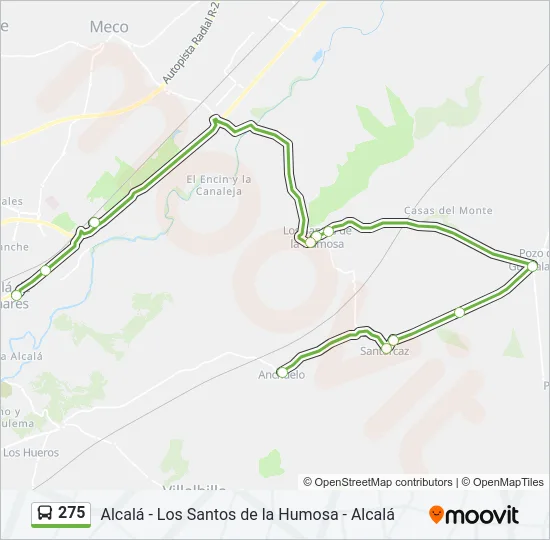 275 Bus Line Map
