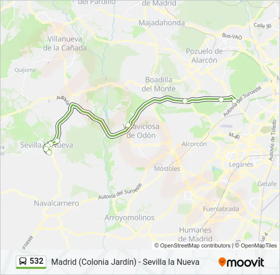 532 Bus Line Map