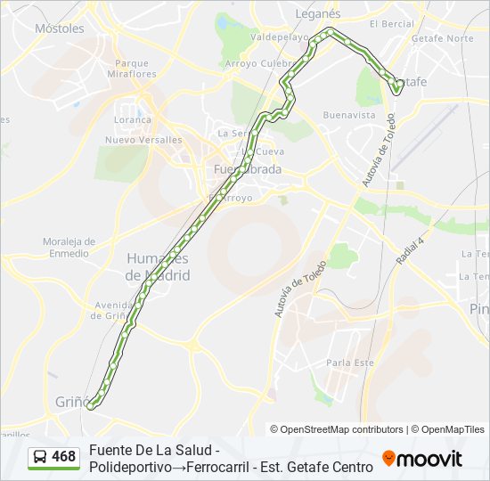 468 bus Line Map