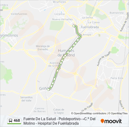 468 bus Line Map