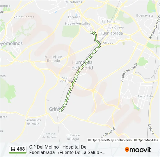 468 Bus Line Map