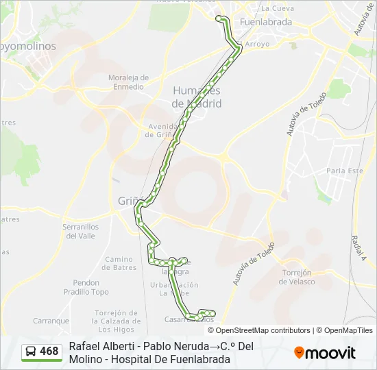 468 Bus Line Map
