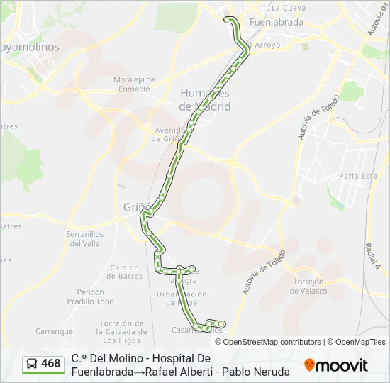 468 Bus Line Map