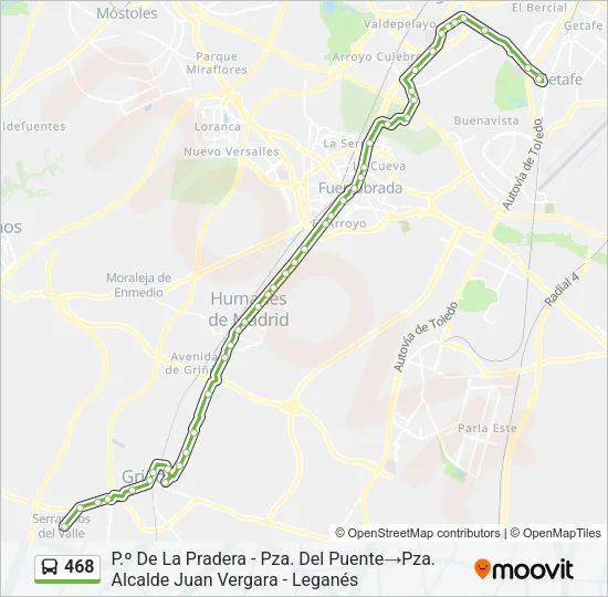 468 Bus Line Map