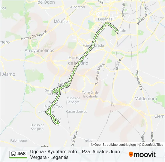 468 Bus Line Map