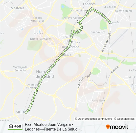 468 Bus Line Map