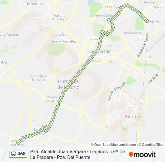 468 Bus Line Map