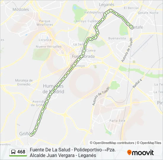 468 Bus Line Map