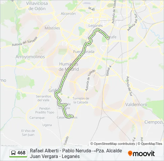 468 Bus Line Map