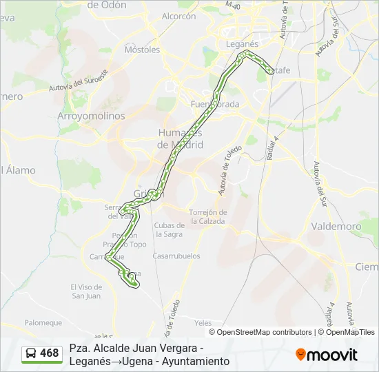 468 Bus Line Map