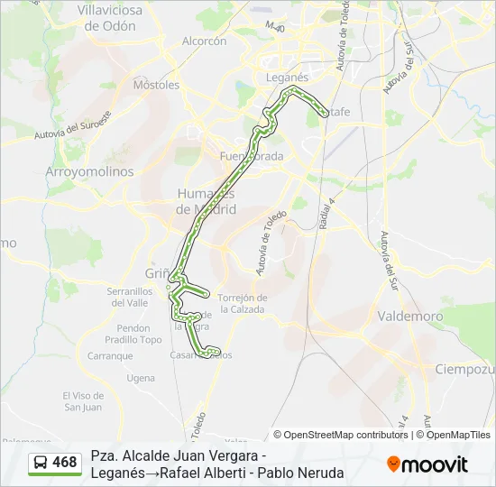 468 Bus Line Map