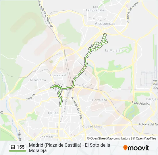 155 Bus Line Map