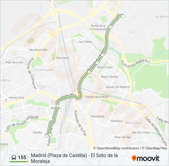 155 Bus Line Map