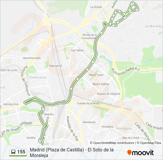 155 Bus Line Map