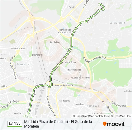 155 Bus Line Map