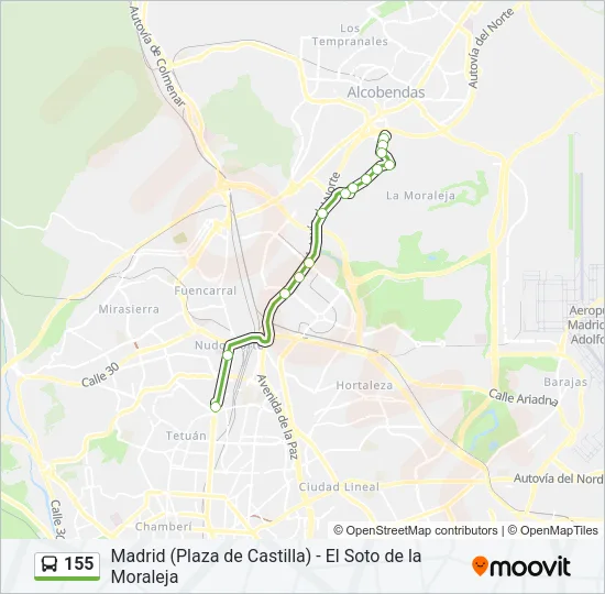 155 Bus Line Map
