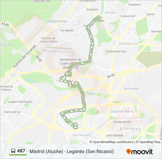487 Bus Line Map
