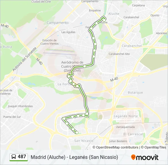 487 Bus Line Map
