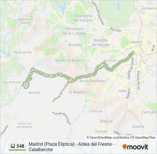 548 Bus Line Map