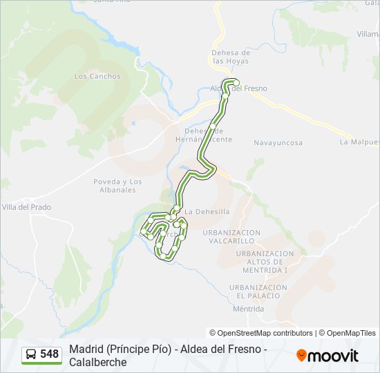 548 bus Mapa de línia